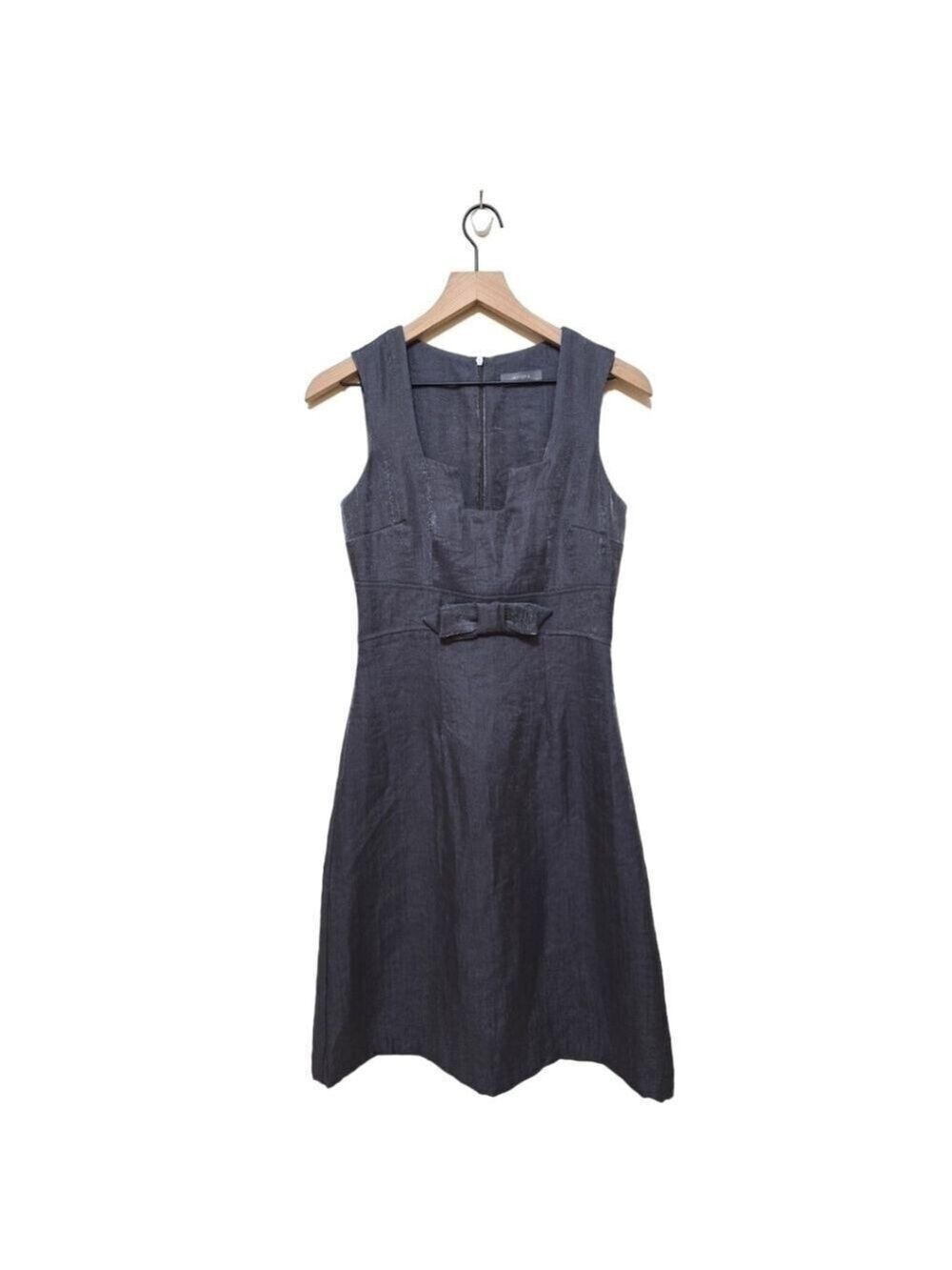 Jacqui E Gray Silver Shimmer Sleeveless A-Line Cocktail Mini Dress Sz 6